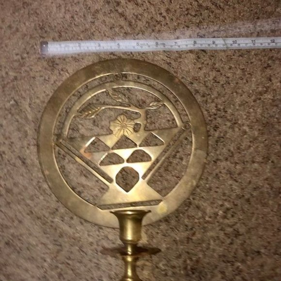Brass Wall Candle Holder Used Some Wear - Picture 10 of 12